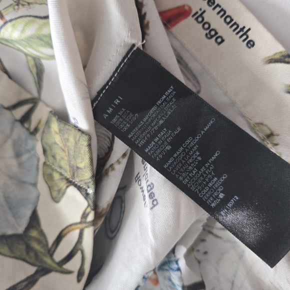 RARE Amiri Mushroom short sleeve psychedelic Button Polo Shirt 100% Silk - Picture 13 of 13